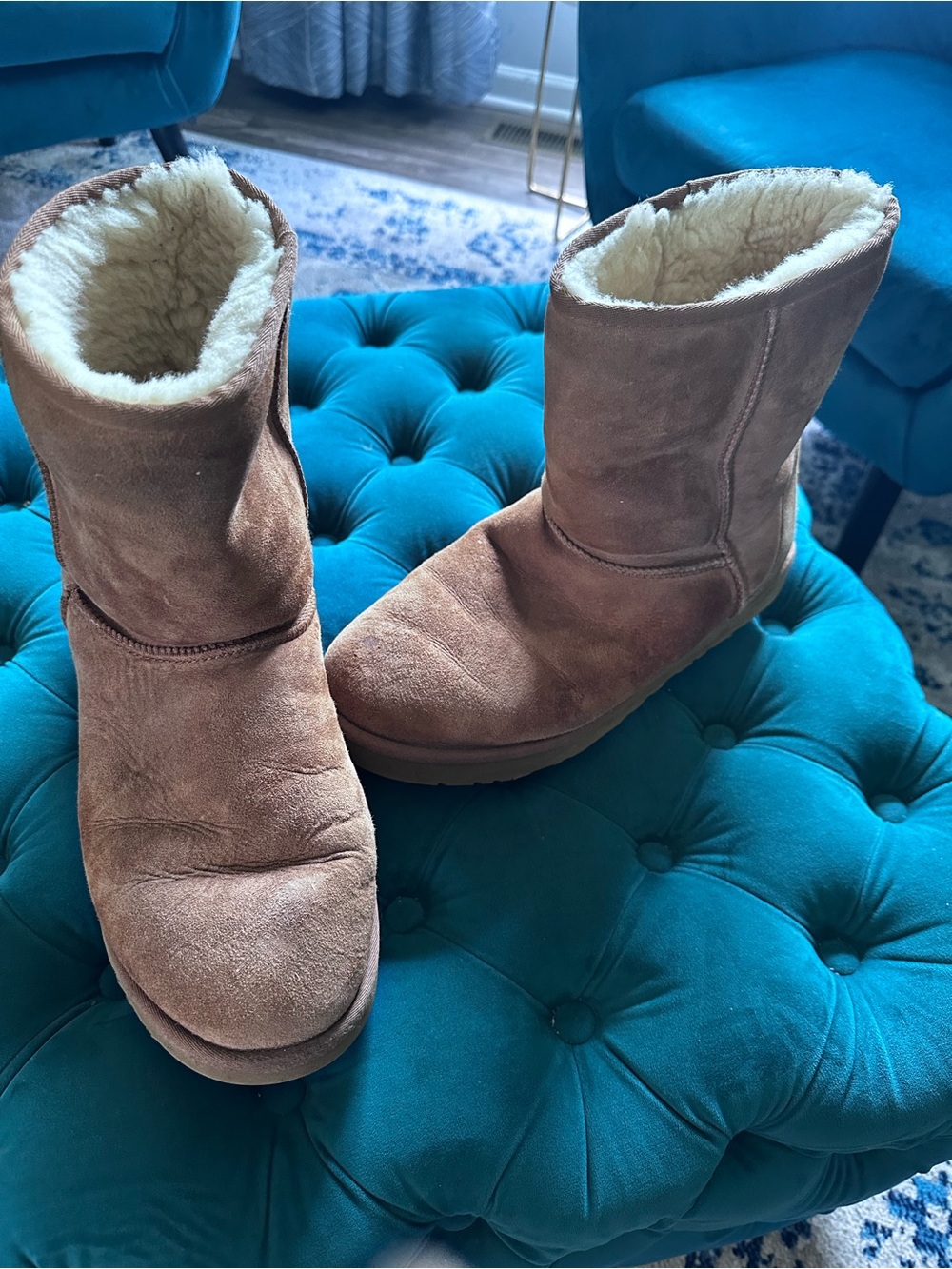 UGG Chestnut Suede Shearling Boots - Picture 3 of 9